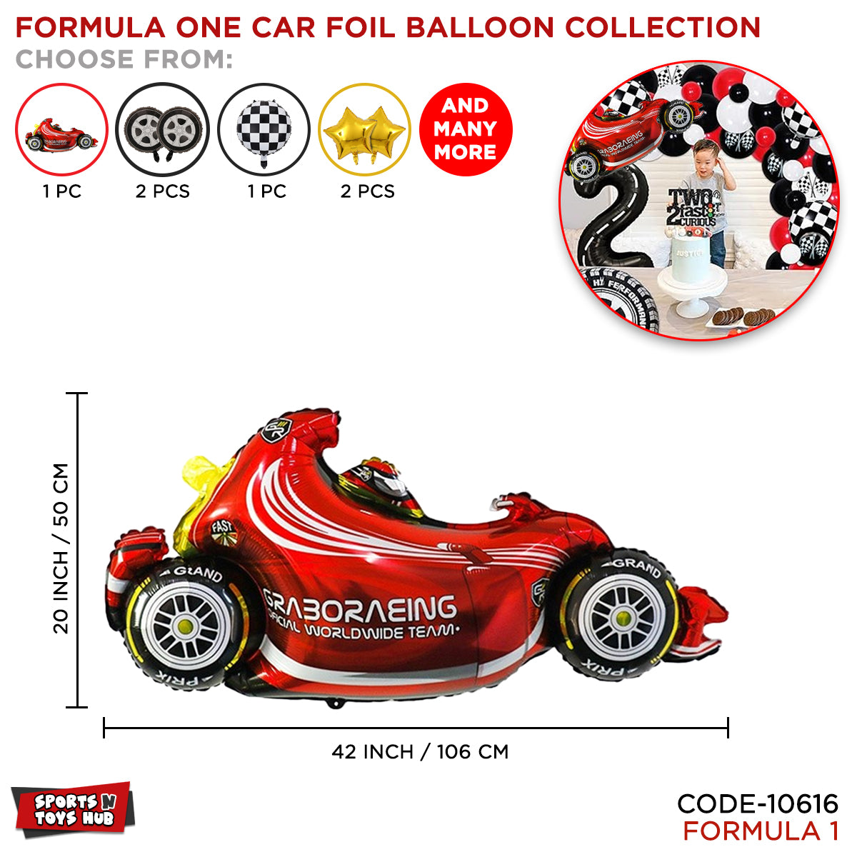 Formula One Foil Balloon