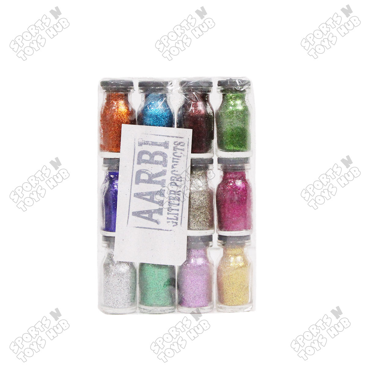 Multipurpose Dust Glitter Set, 12 Assorted Colors in Mini Glass Bottles, Slime & DIY Projects