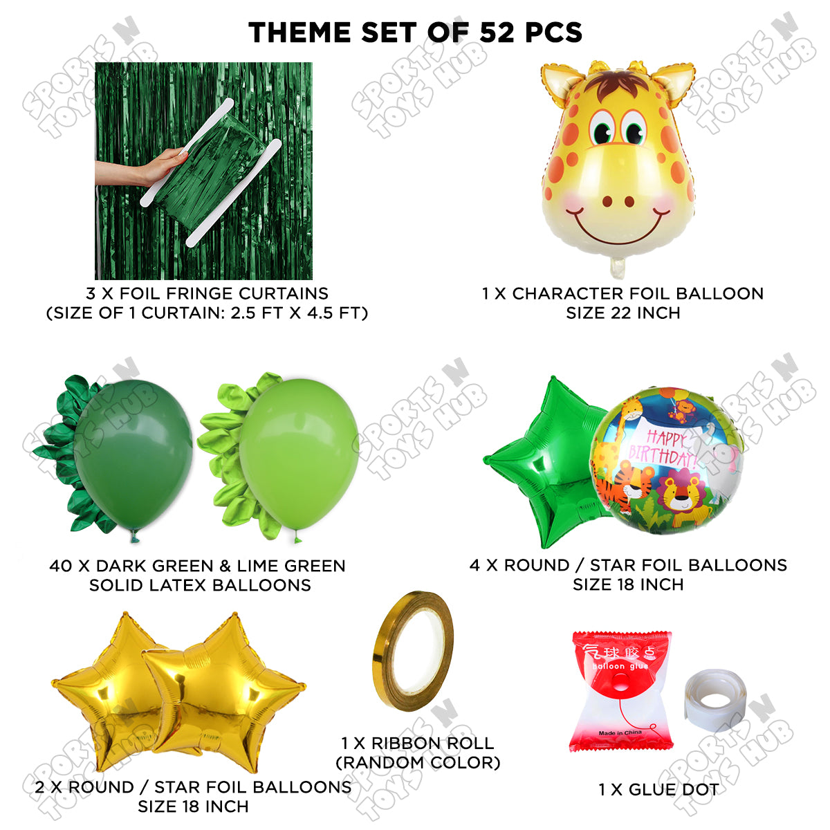 Giraffe Face Animal Character Foil Balloon Theme