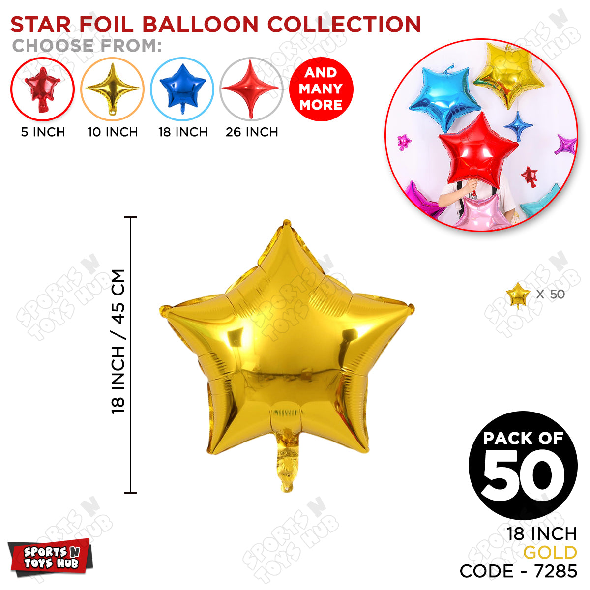 18 Inch - Gold Star Foil Balloon