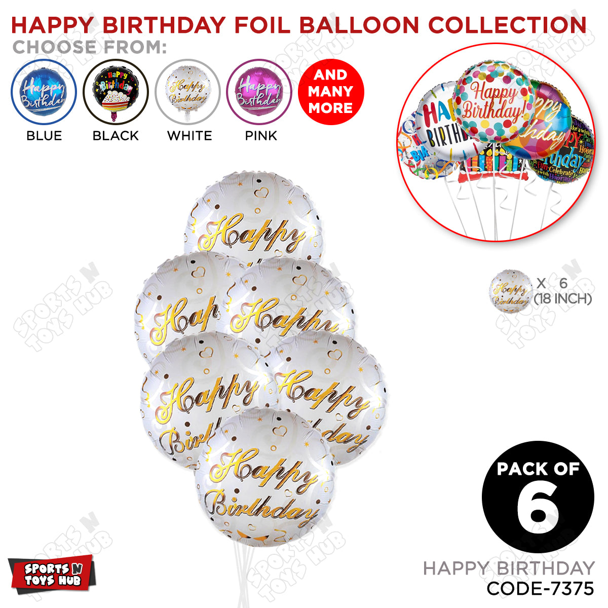Printed Happy Birthday Gold Color Text Round Foil Balloons