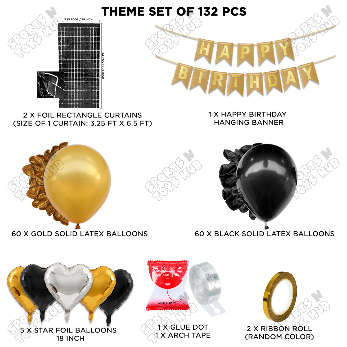 Happy Birthday Card Banner Theme - Gold