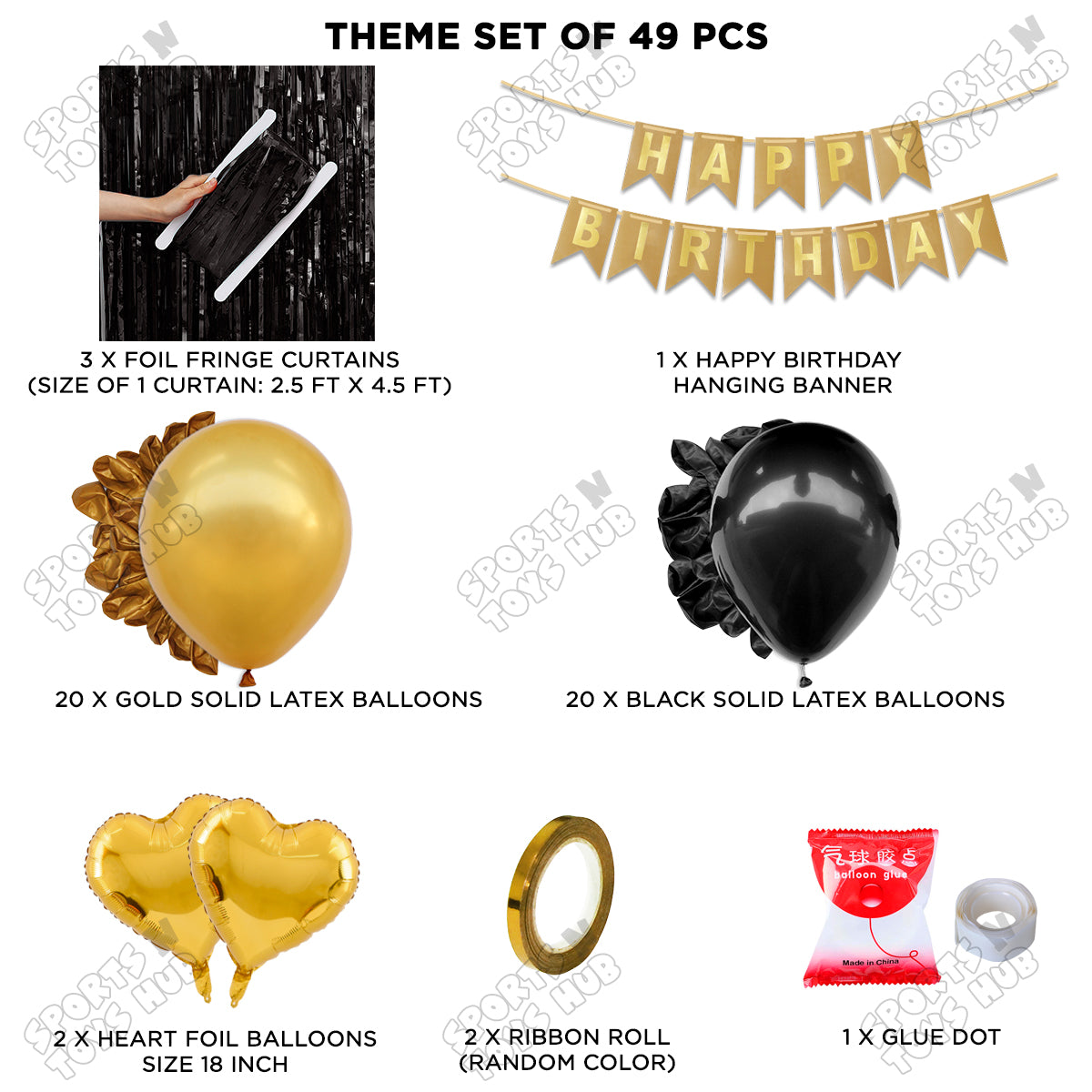 Happy Birthday Card Banner Theme - Gold