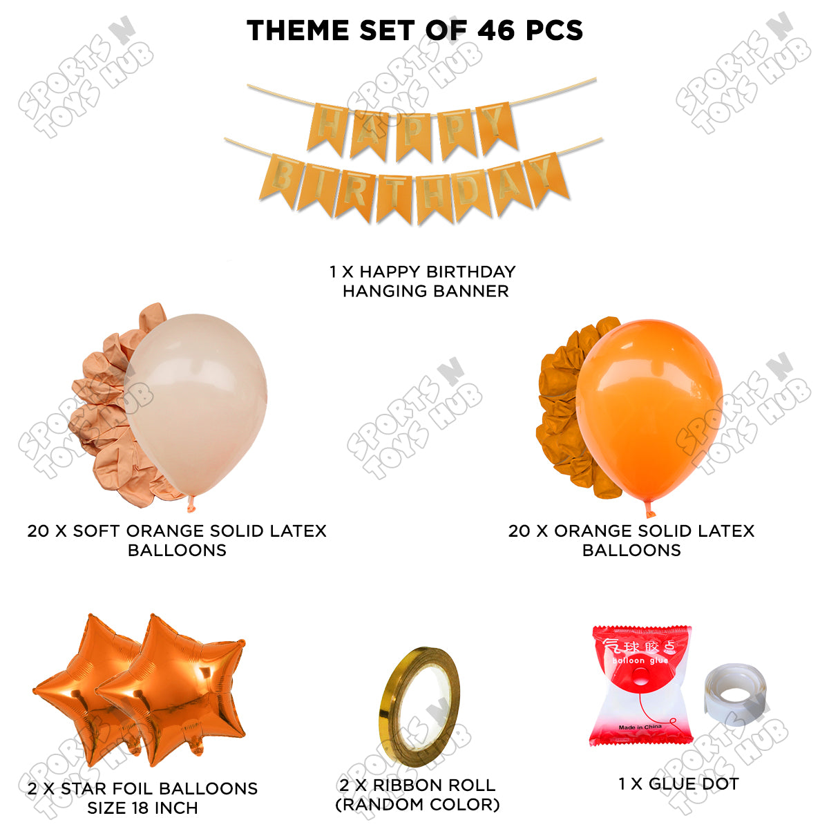 Happy Birthday Card Banner Theme - Orange & Soft Orange