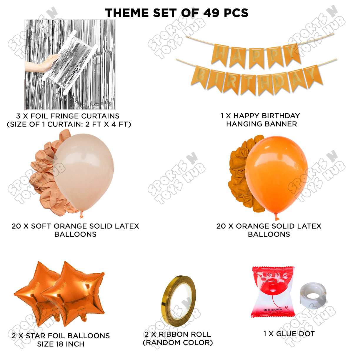 Happy Birthday Card Banner Theme - Orange & Soft Orange