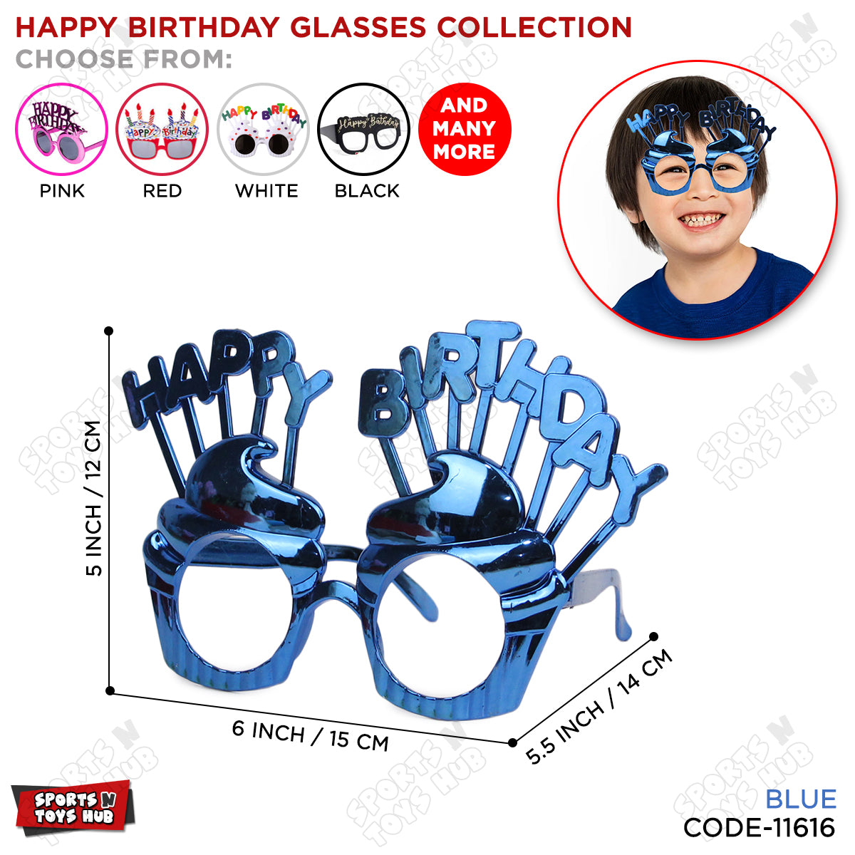 Happy Birthday Party Shinny Glasses