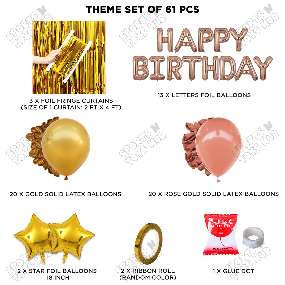 Happy Birthday Foil Letter Theme - Rose Gold & Gold