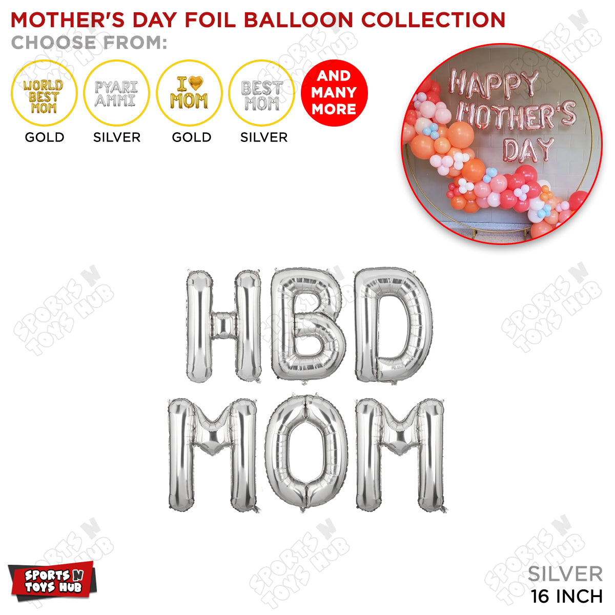 HBD Mom Foil Letter Collection