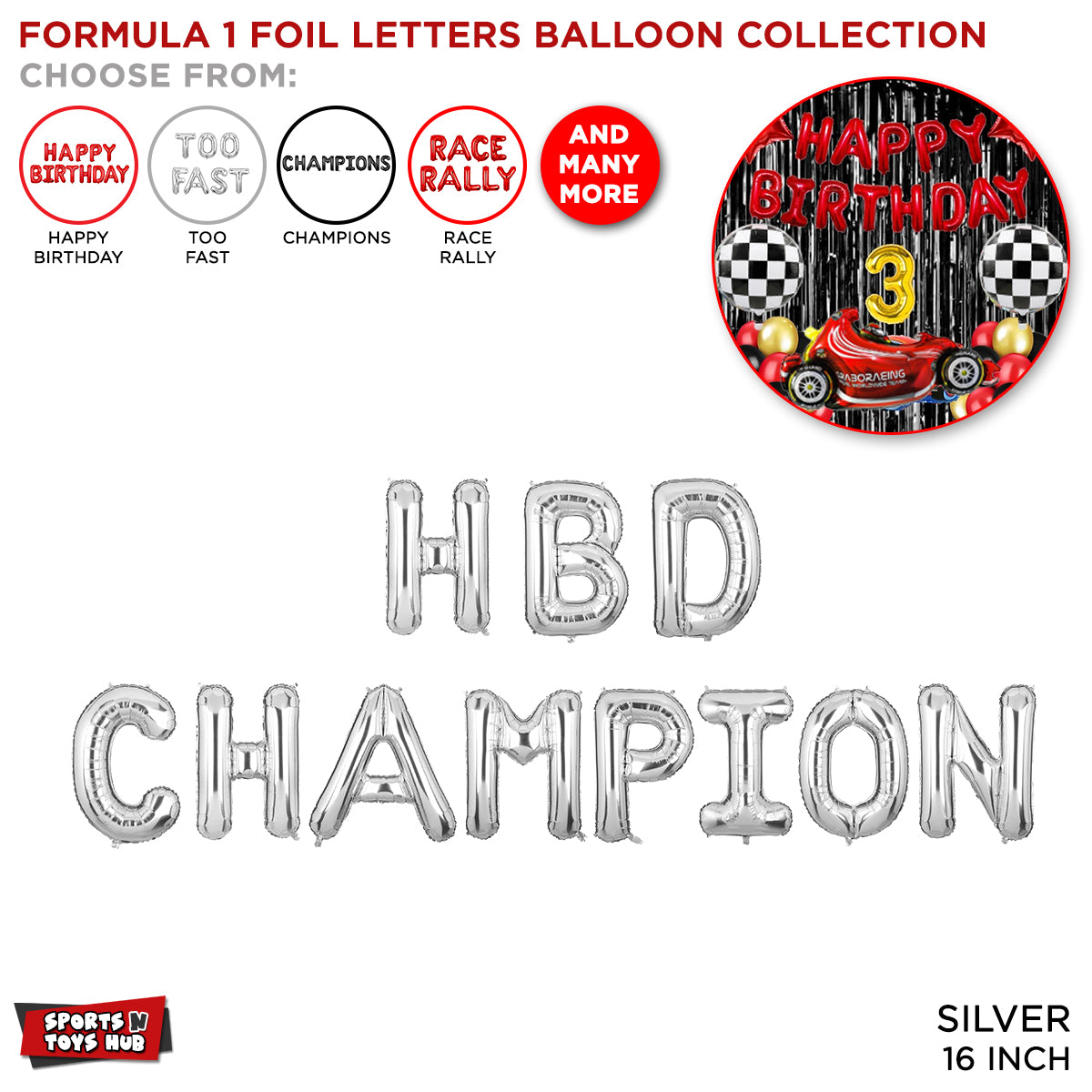 Racing Foil Letter Collection - Silver
