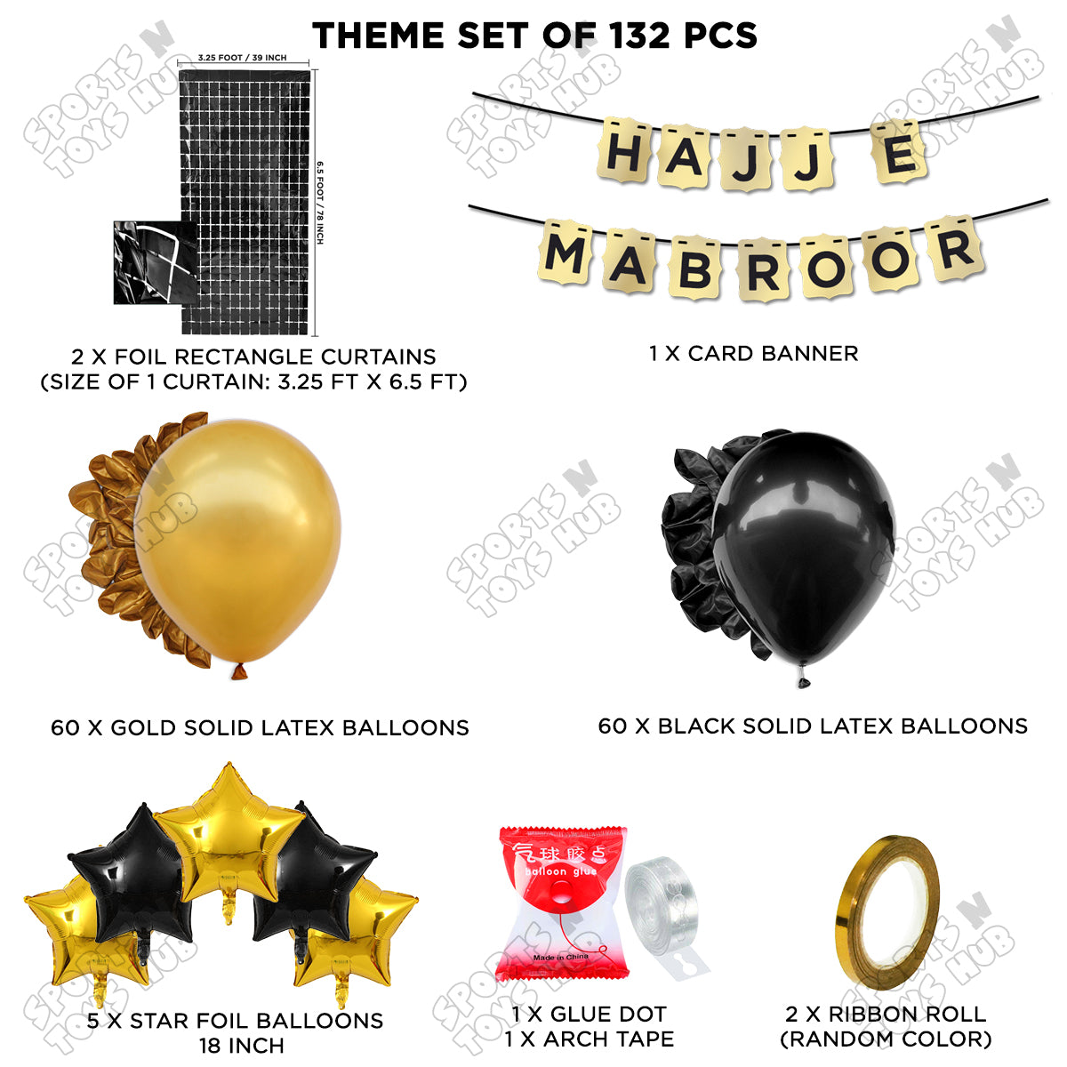 Hajj e Mabroor Shinny Gold Card Banner Theme Collection