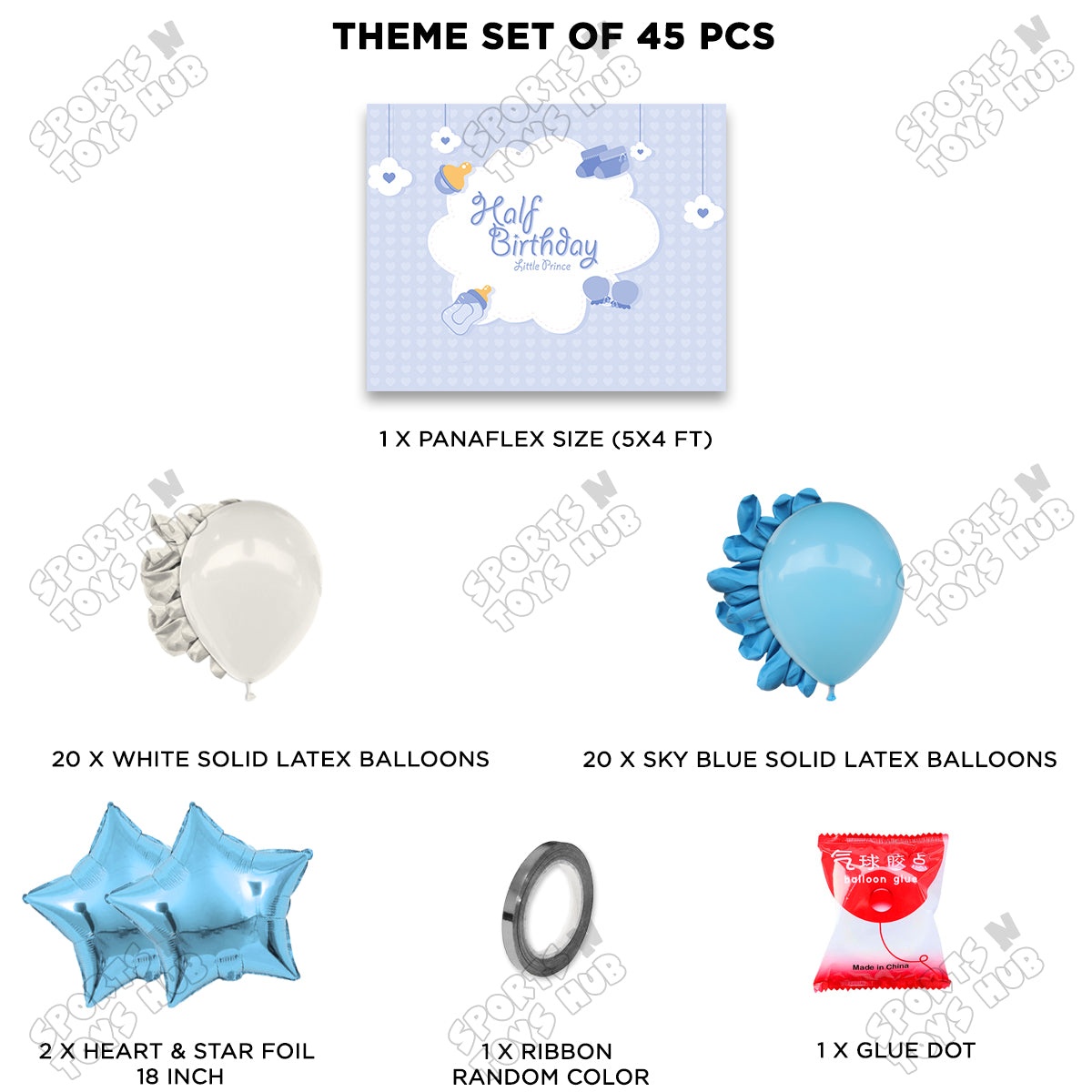 Half Birthday Panaflex Theme Collection - Blue
