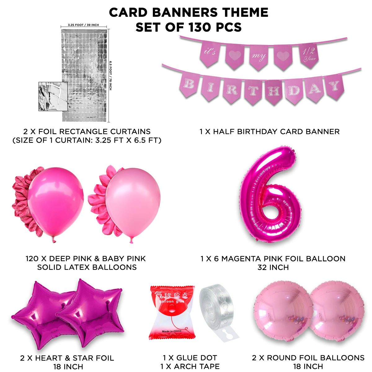 Its My 1/2 Birthday Card Banner Arch Theme