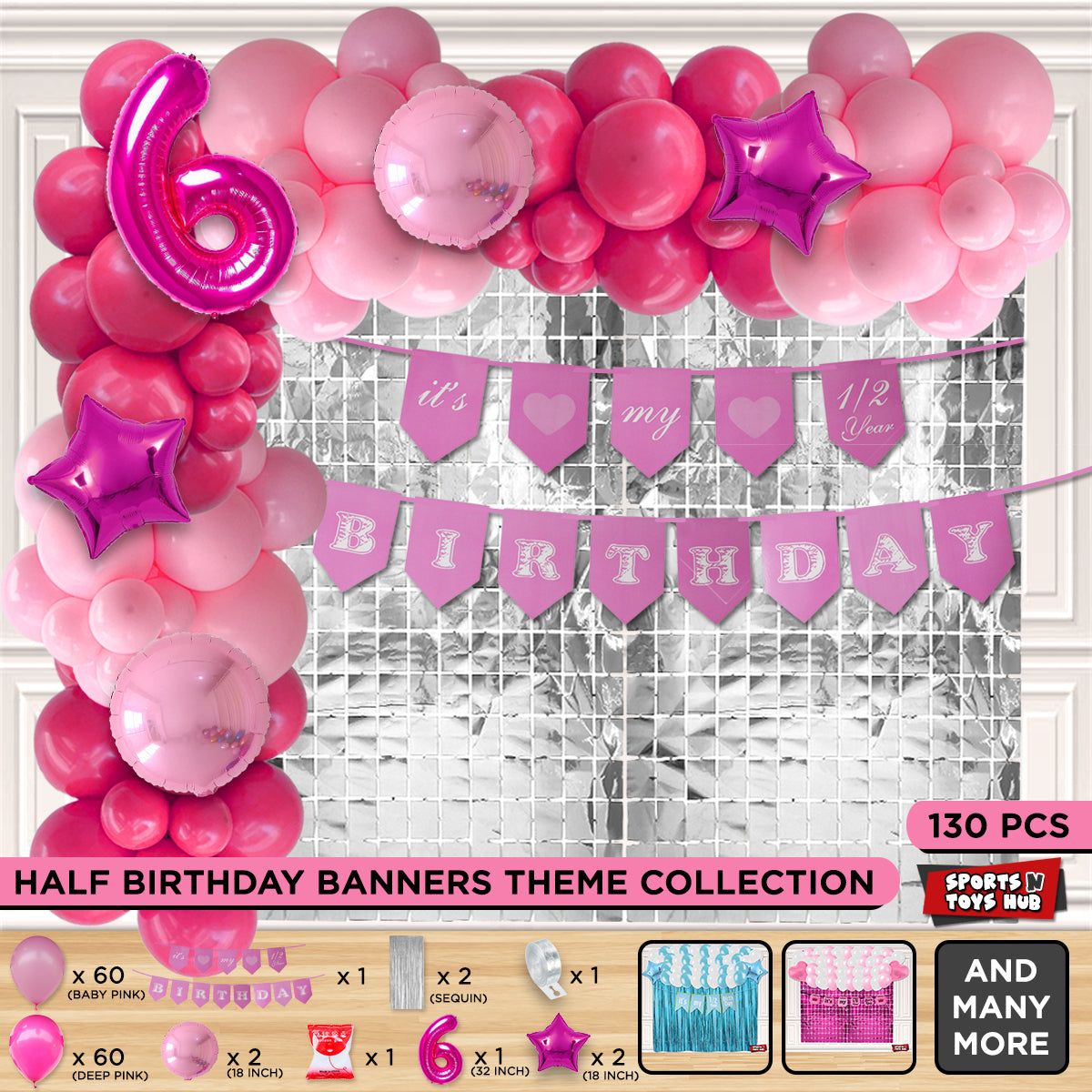 Its My 1/2 Birthday Card Banner Arch Theme