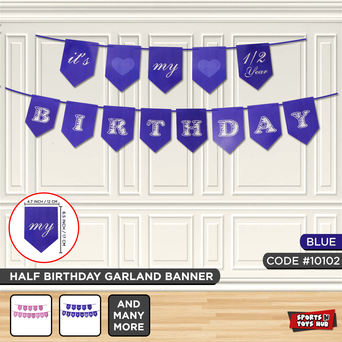 Its My 1/2 Birthday Card Banner