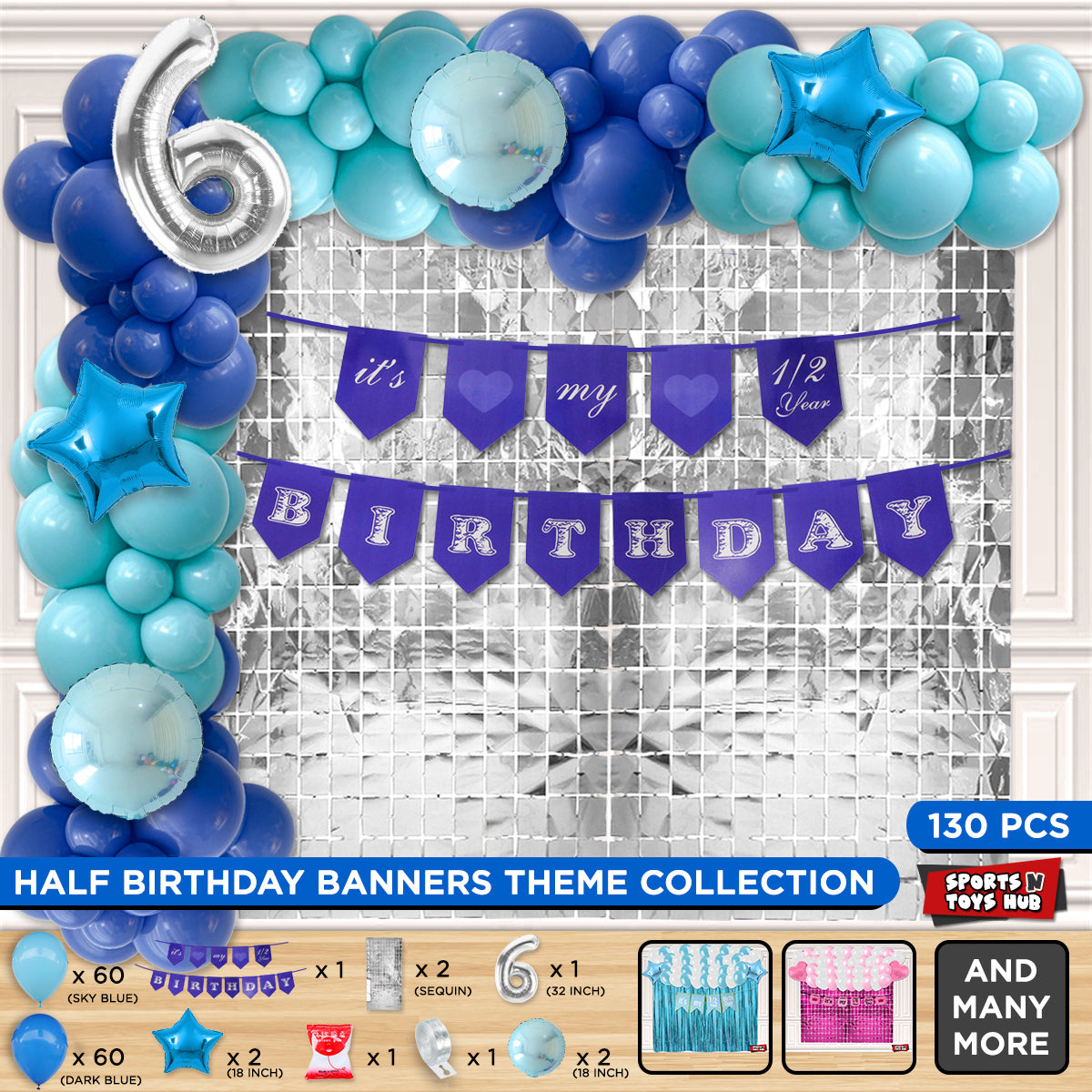Its My 1/2 Birthday Card Banner Arch Theme