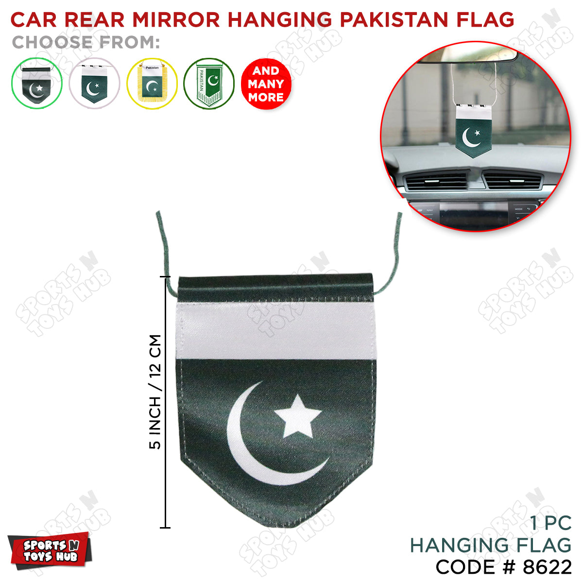 Pakistan Hanging Flag For Car Rear View Mirror