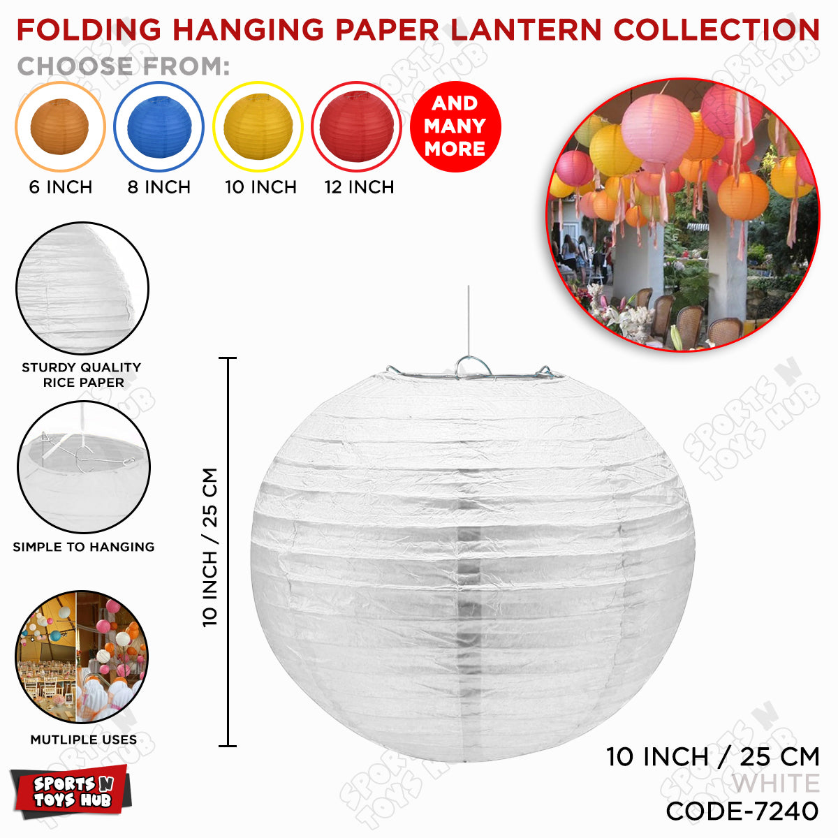 10 Inch Paper Hanging Lanterns Collection