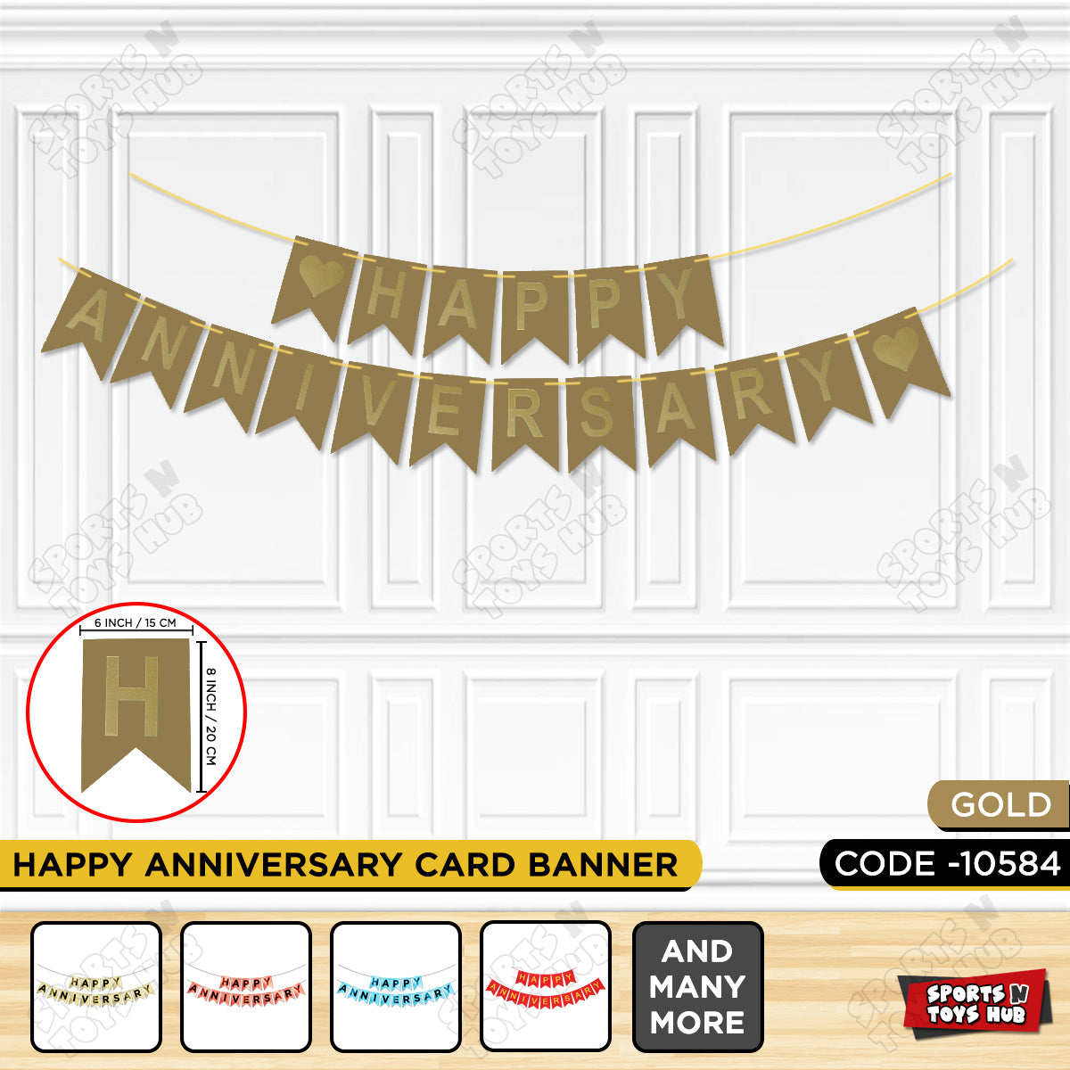 Happy Anniversary Heart Card Banner Collection