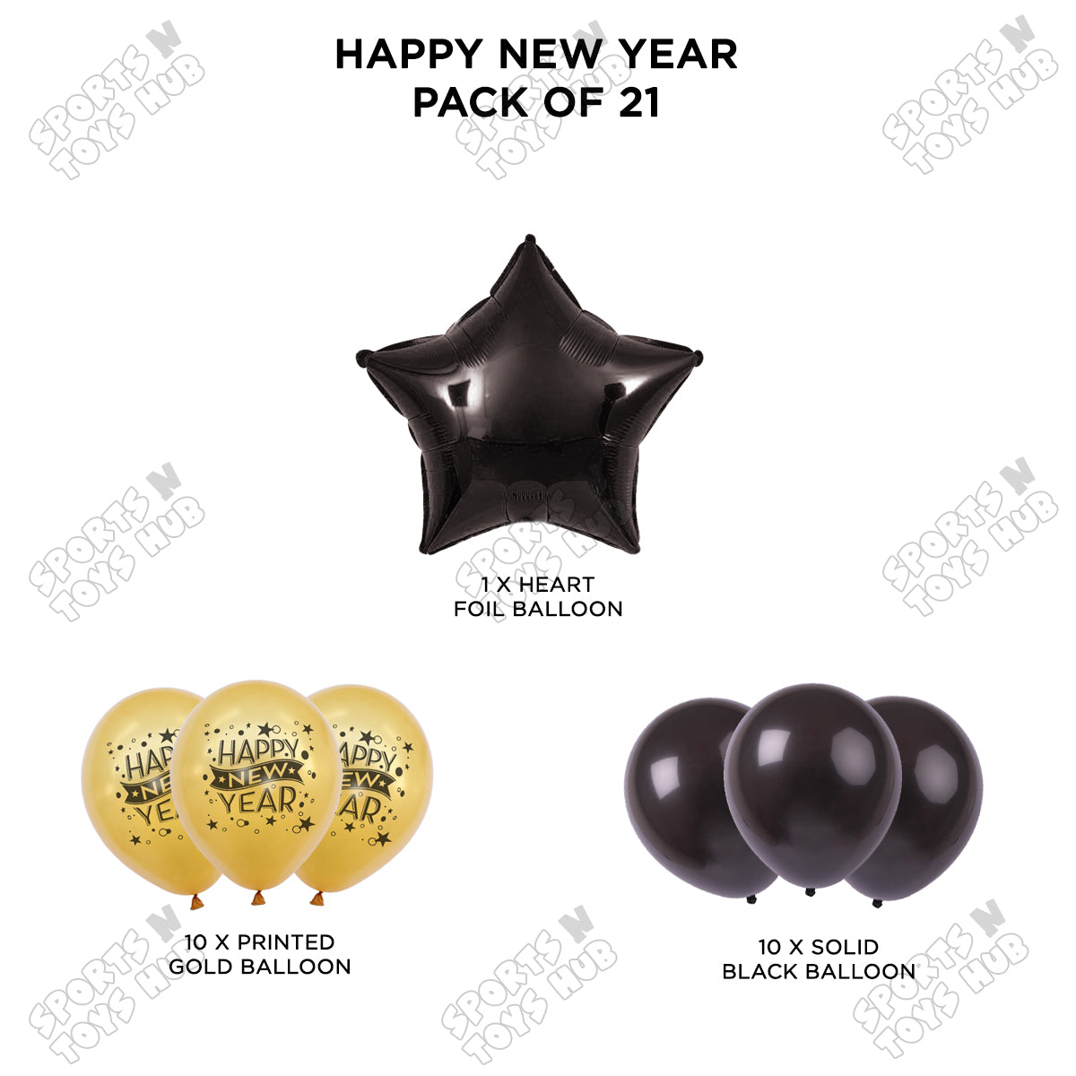 Happy New Year Printed Balloons Bouquet Collection