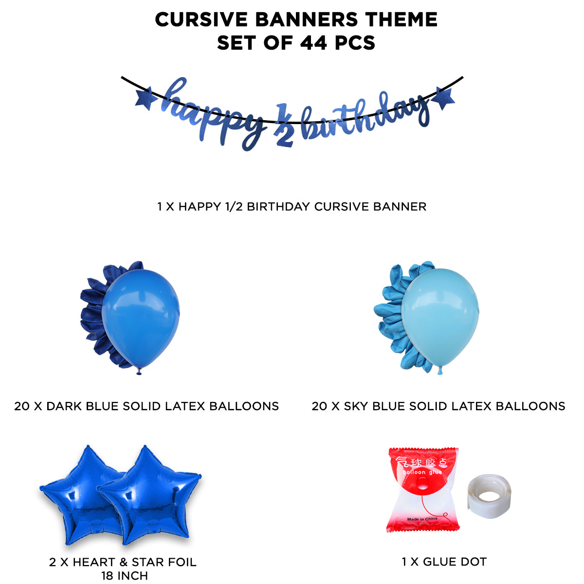 Happy 1/2 Birthday Cutout Banner Theme Without Curtain