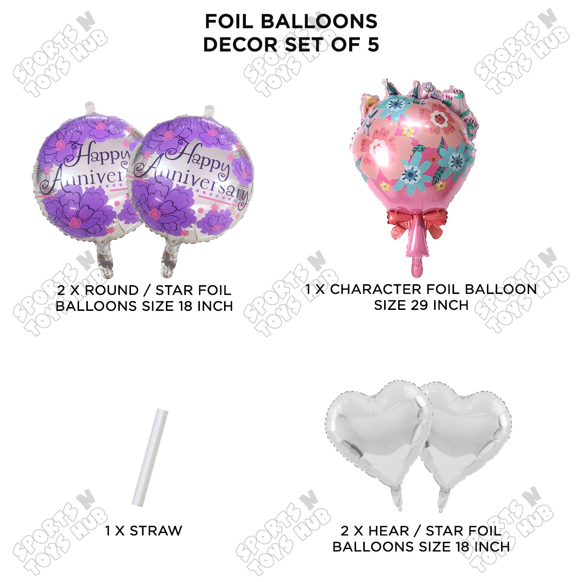 Happy Anniversary Foil Balloon Set