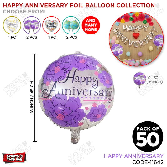 Happy Anniversary Round Foil Balloon