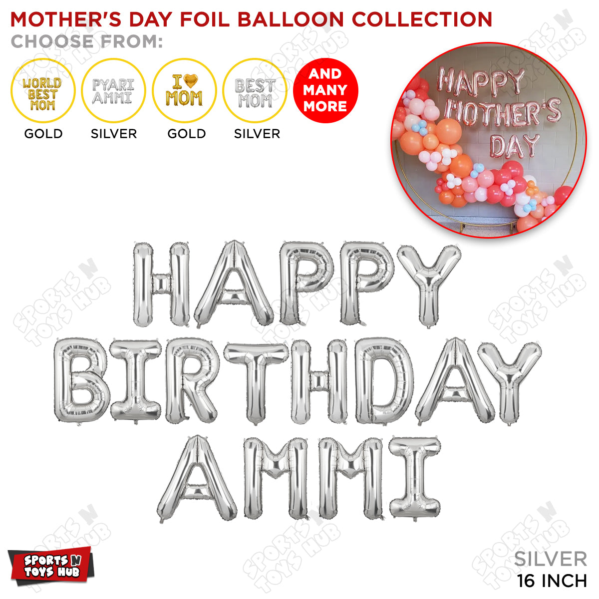 Happy Birthday Ammi Foil Letter Collection