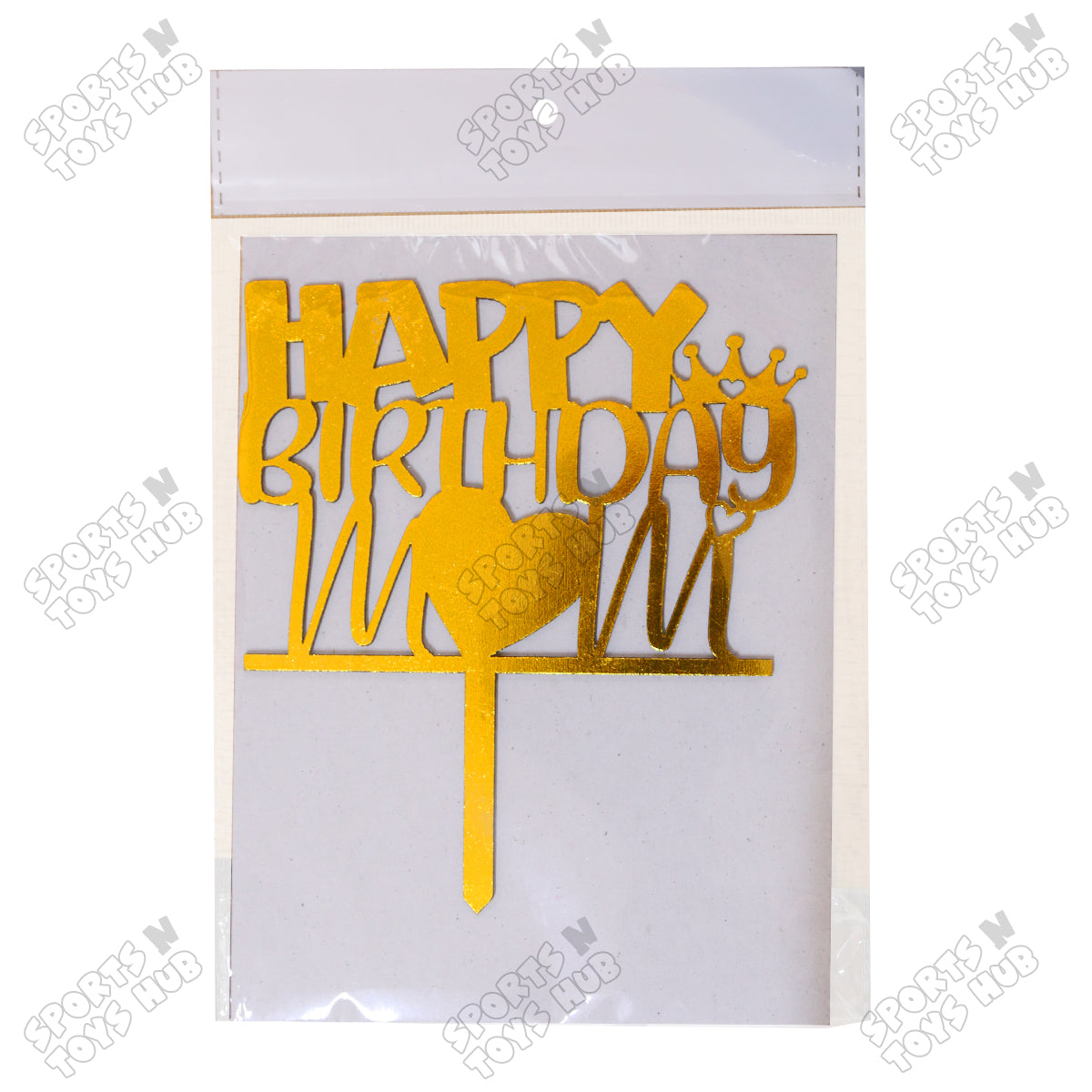 Happy Birthday Mom Painted Wooden Cake Topper