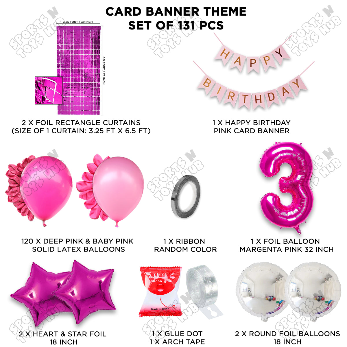 Third Birthday Card Banner Arch Theme