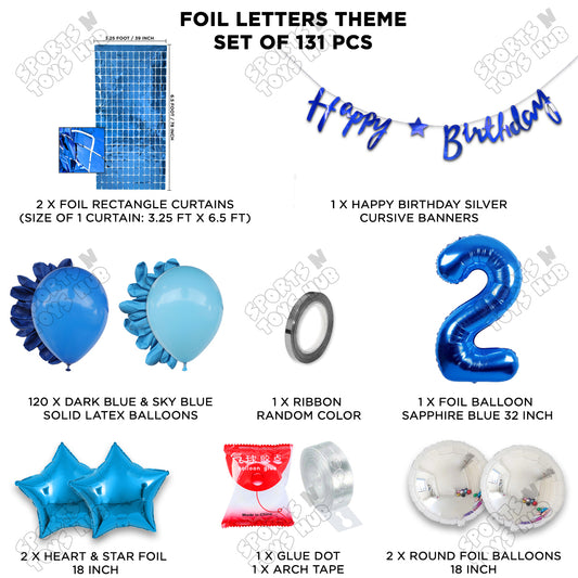 Second Birthday Cutout Banner Arch Theme - Blue