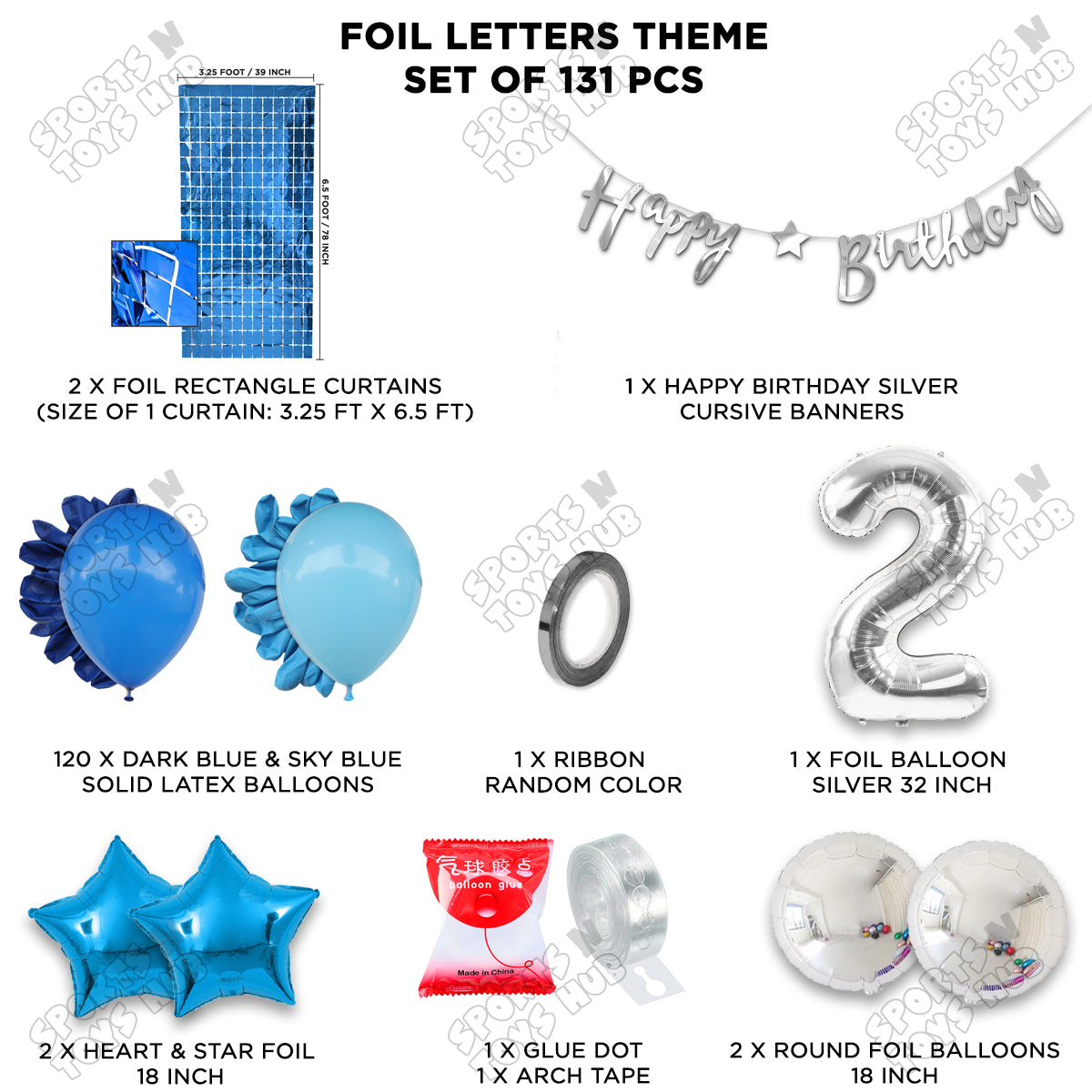 Second Birthday Cutout Banner Arch Theme - Blue