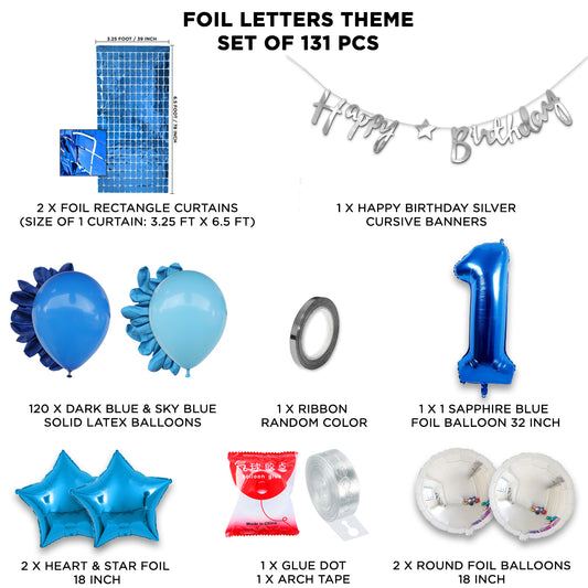 First Birthday Cutout Banner Arch Theme - Blue