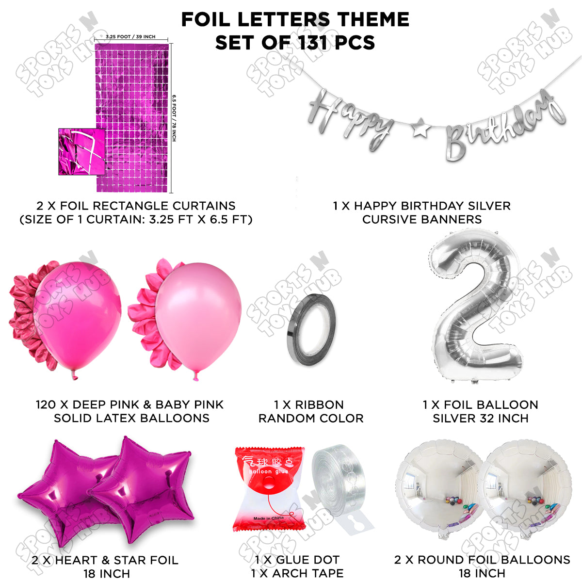 Second Birthday Cutout Banner Arch Theme - Pink