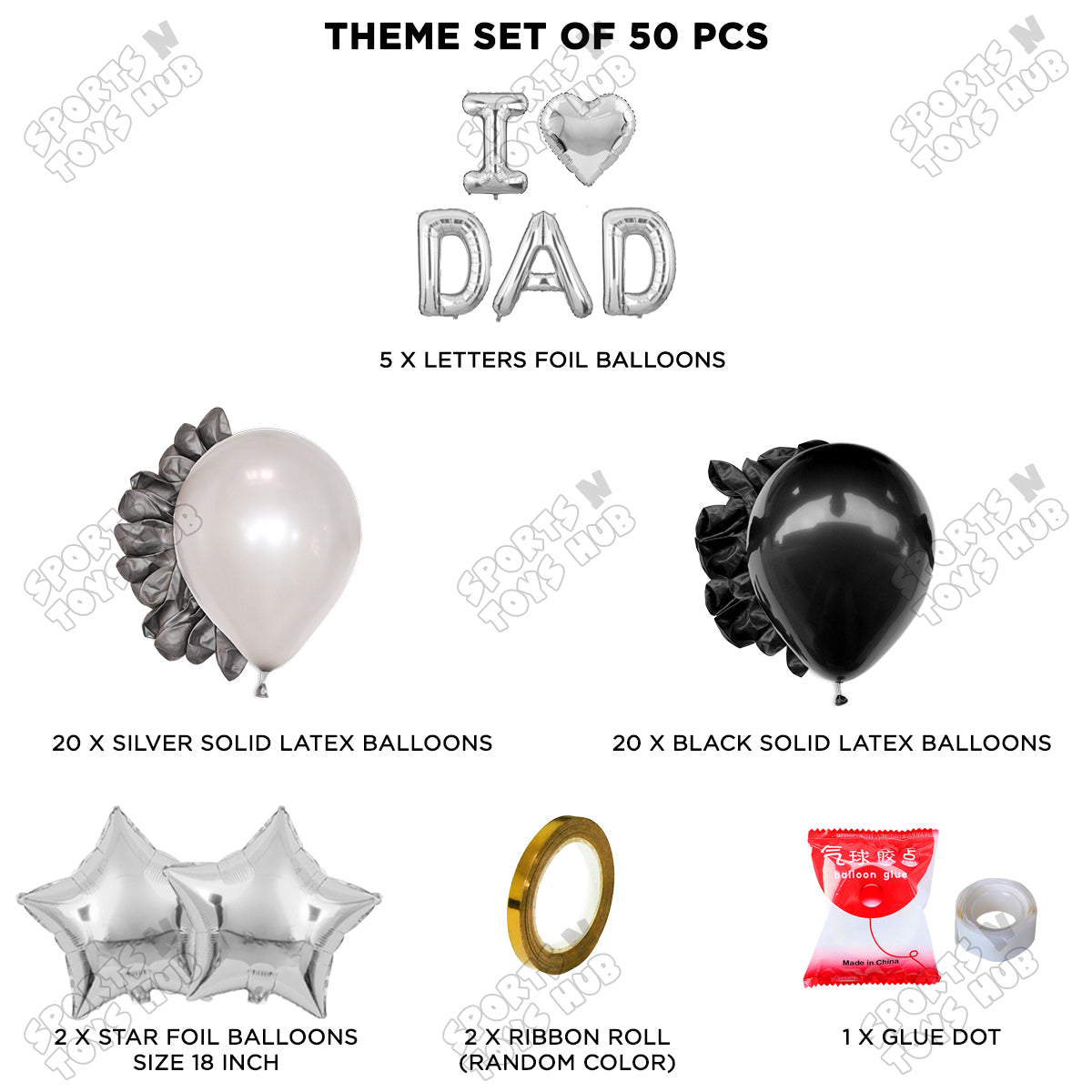 I ♡ Dad Foil Letter Garland Theme Collection