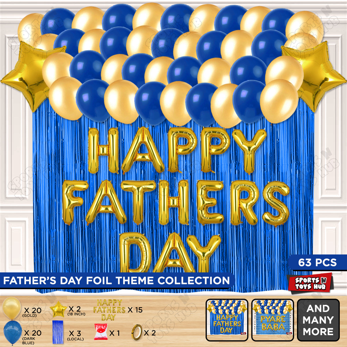 Happy Fathers Day Foil Letter Curtain Theme Collection