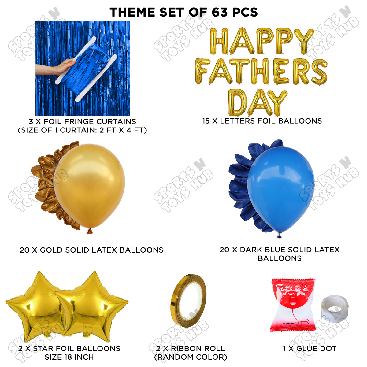 Happy Fathers Day Foil Letter Curtain Theme Collection