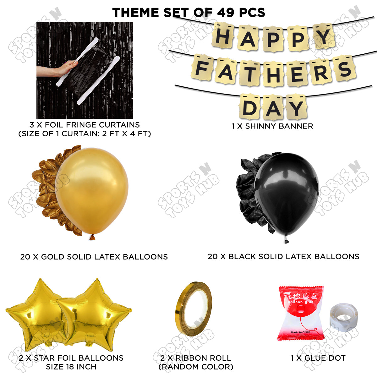 Happy Fathers Day Shinny Gold Card Banner Theme Collection
