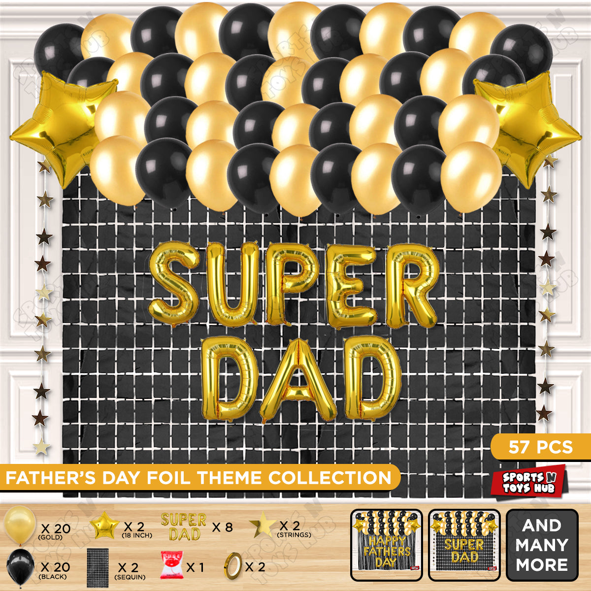 Super Dad Foil Letter Rectangle Curtain Theme Collection