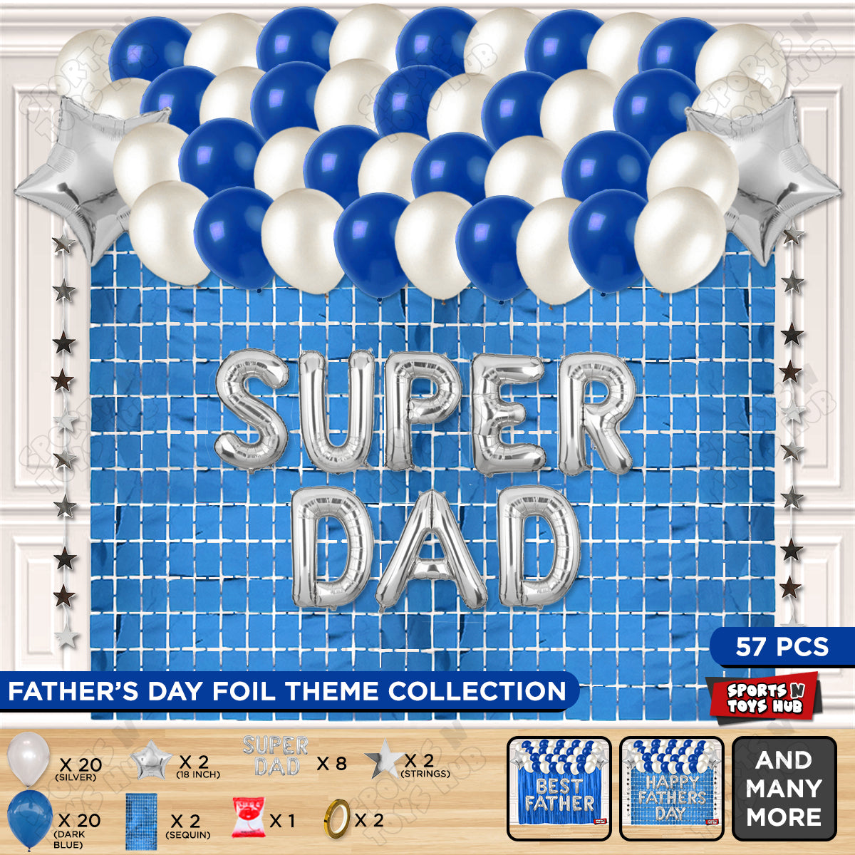 Super Dad Foil Letter Rectangle Curtain Theme Collection