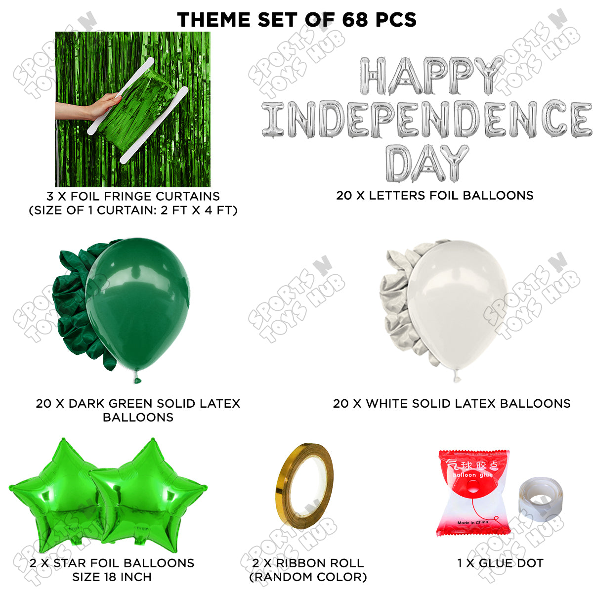 Happy Independence Day Foil Letters Theme Collection