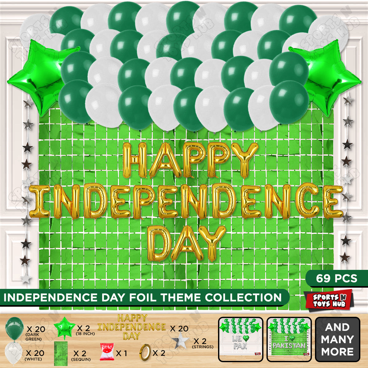 Happy Independence Day Foil Letters Theme Collection