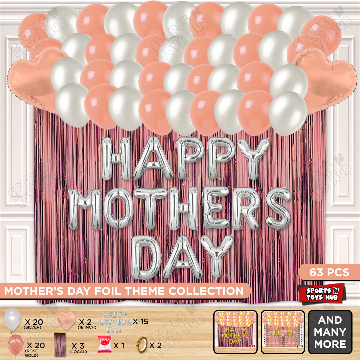 Happy Mothers Day Foil Letter Curtain Theme Collection