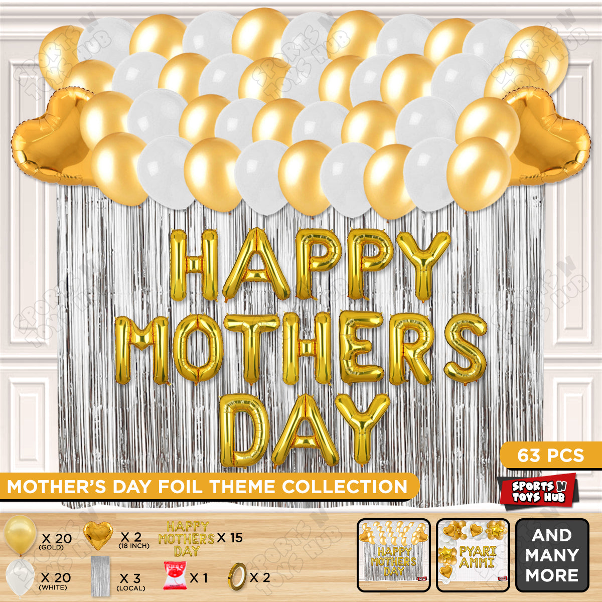Happy Mothers Day Foil Letter Curtain Theme Collection