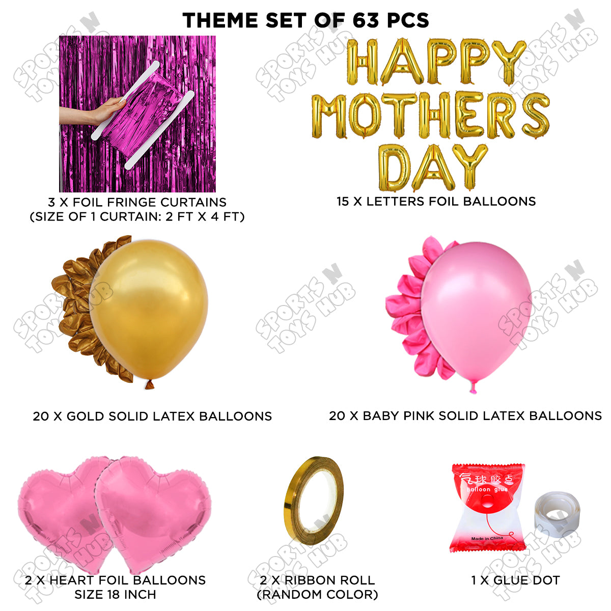 Happy Mothers Day Foil Letter Curtain Theme Collection