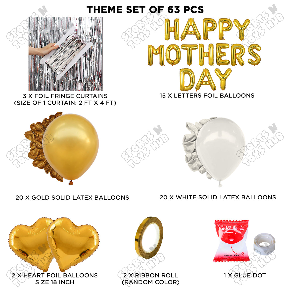 Happy Mothers Day Foil Letter Curtain Theme Collection
