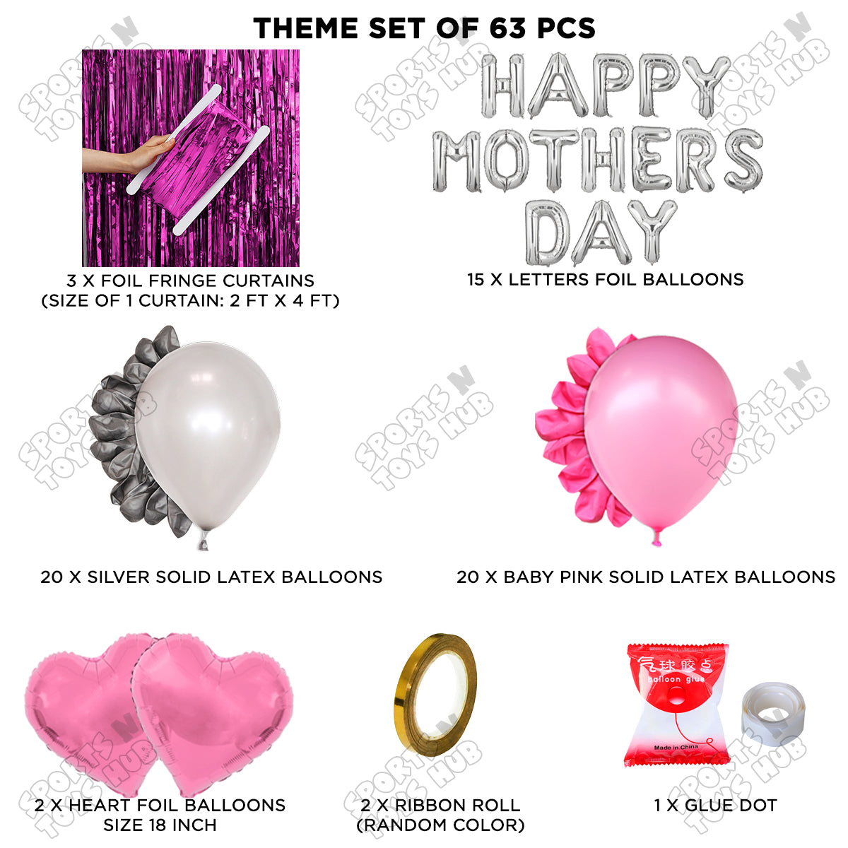 Happy Mothers Day Foil Letter Curtain Theme Collection