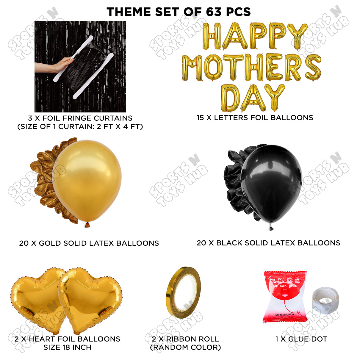 Happy Mothers Day Foil Letter Curtain Theme Collection
