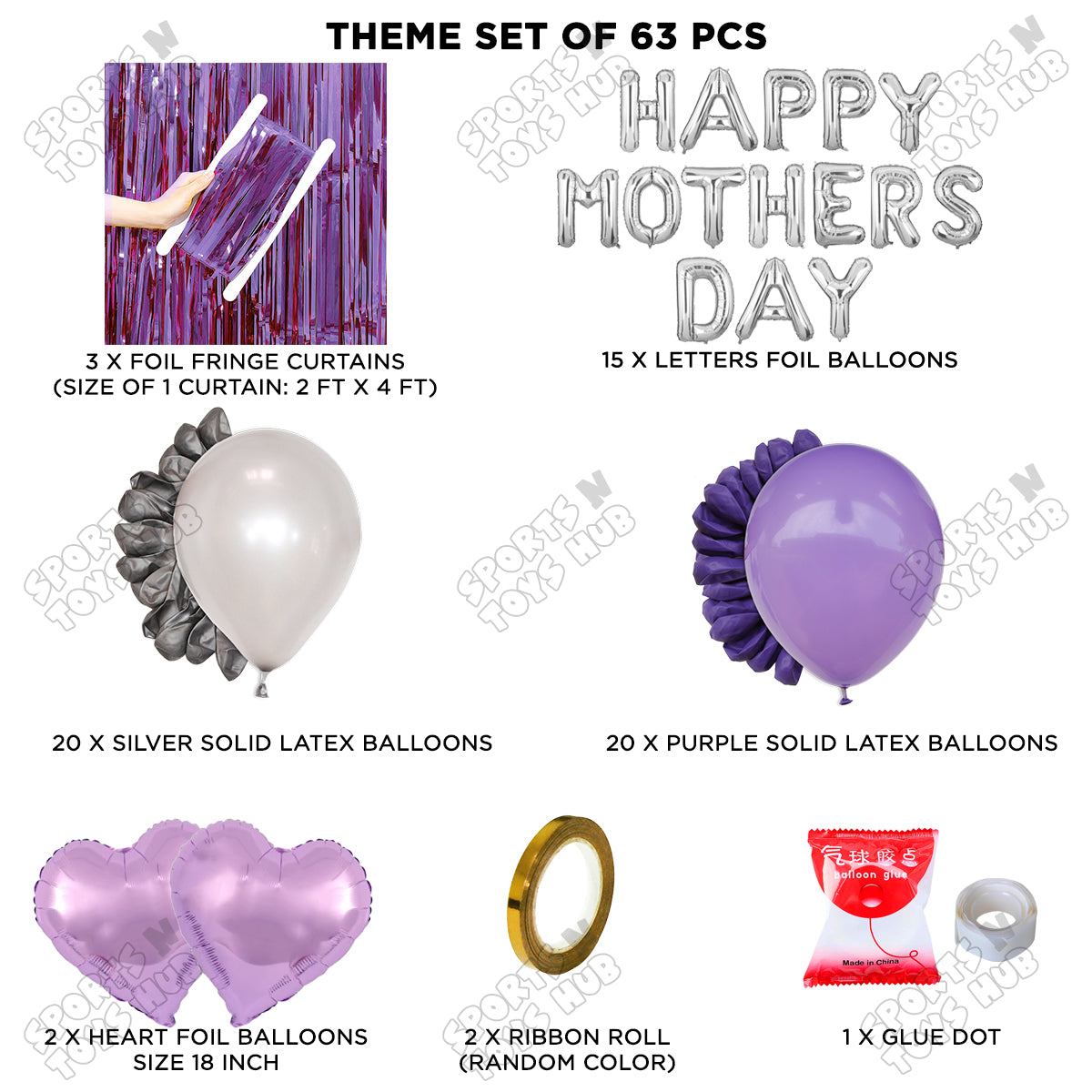 Happy Mothers Day Foil Letter Curtain Theme Collection
