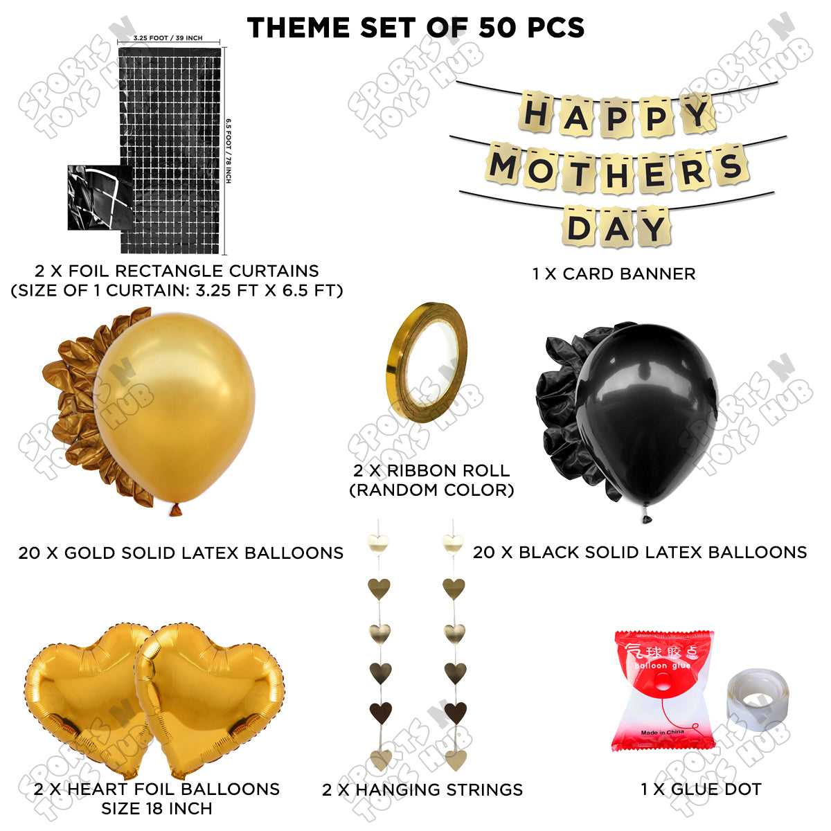 Happy Mothers Day Shinny Gold Card Banner Theme Collection