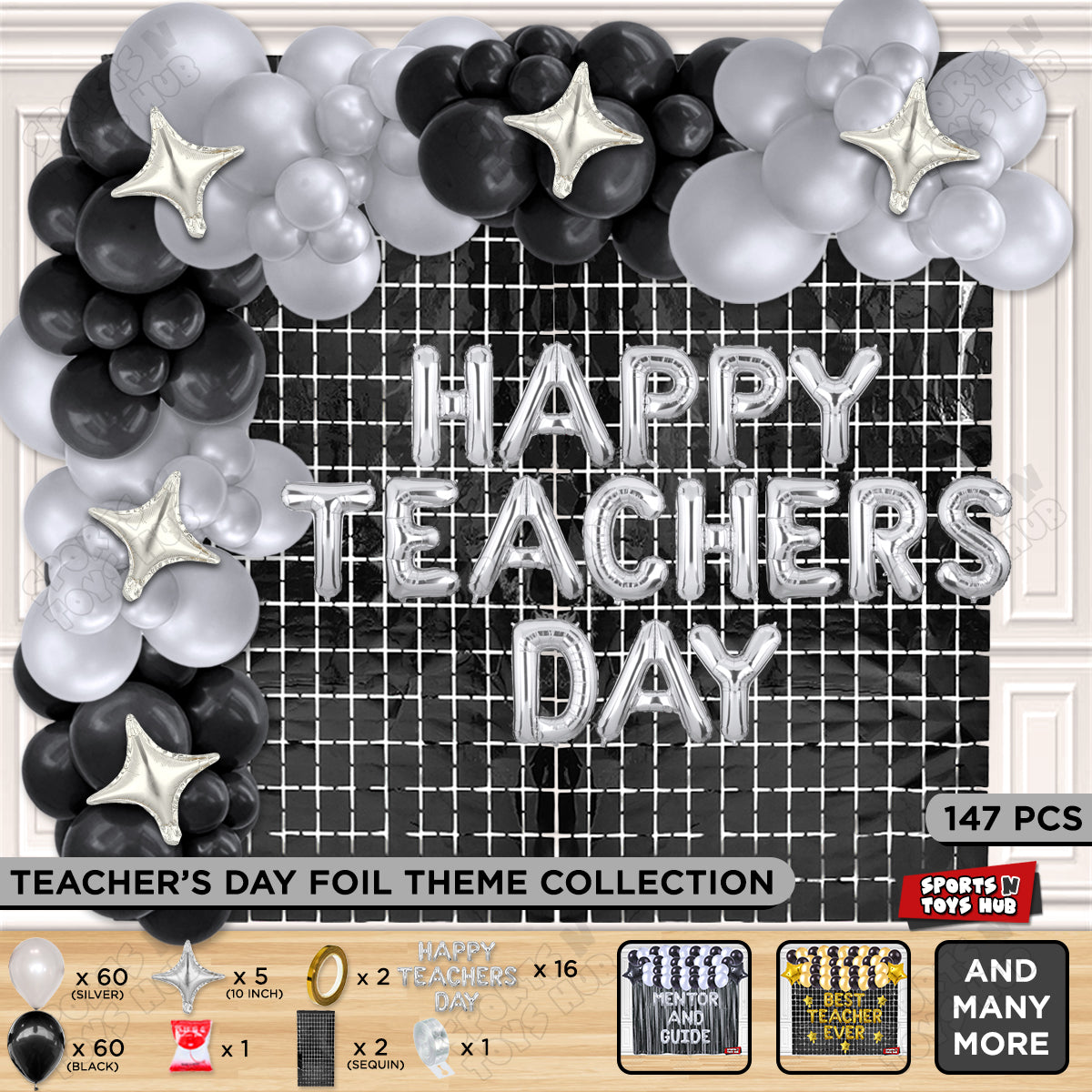 Happy Teacher Day Foil Letters Theme